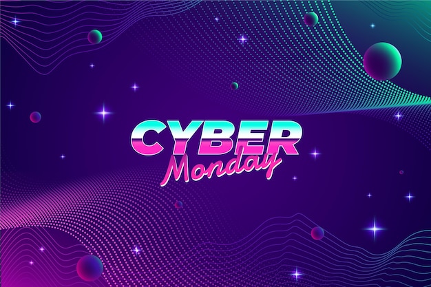 Vector gradient wavy cyber monday background