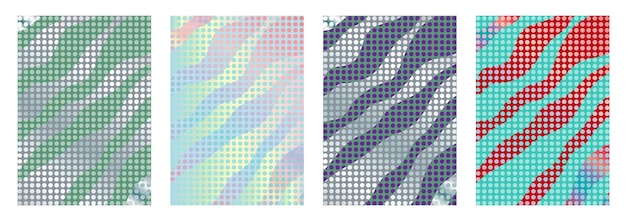 Gradient wavy lines and white circles