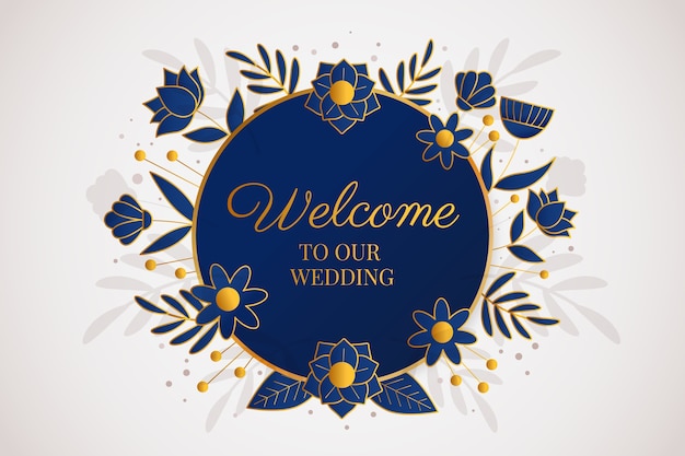 Gradient wedding sign template