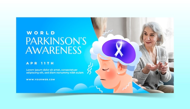 Vector gradient wereld parkinson ziekte dag banner sjabloon