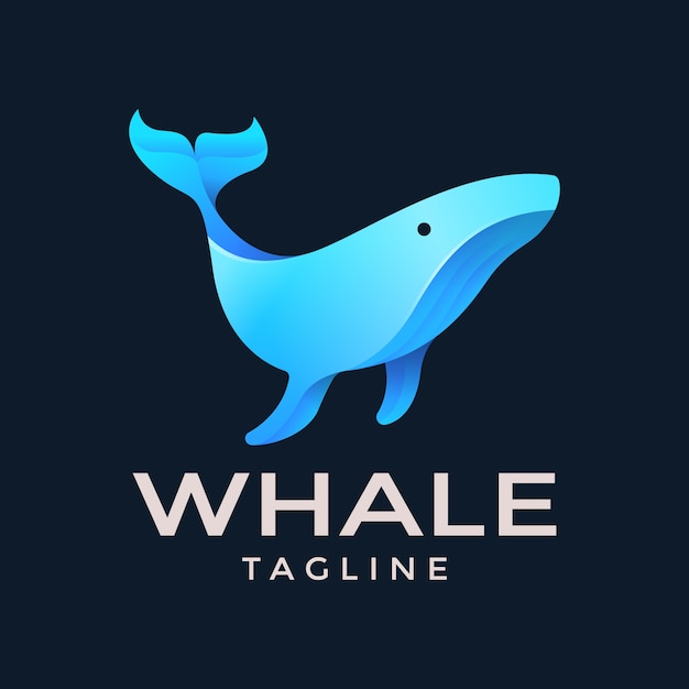 Gradient Whale Logo Template