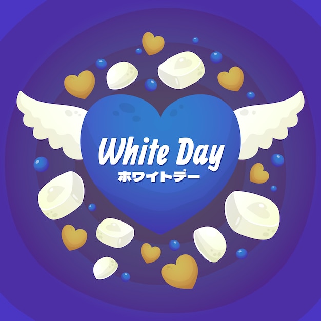 Gradient white day illustration