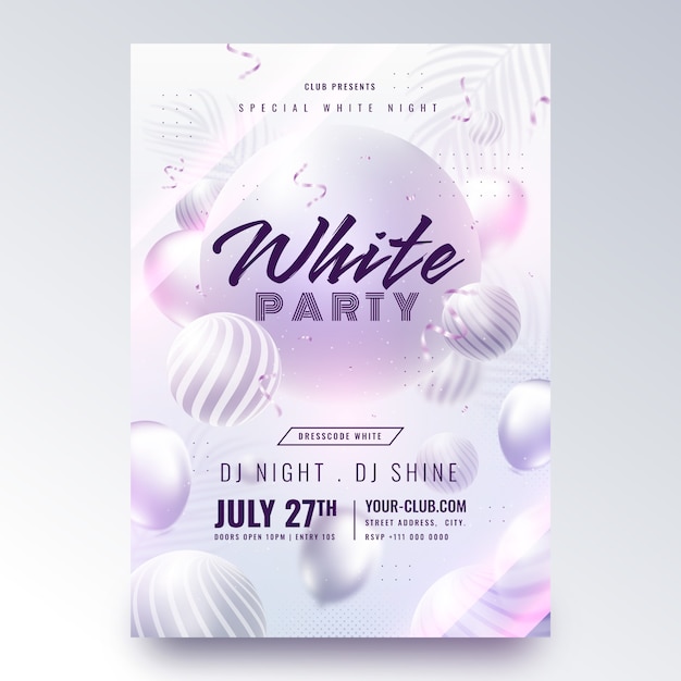 gradient white party poster design