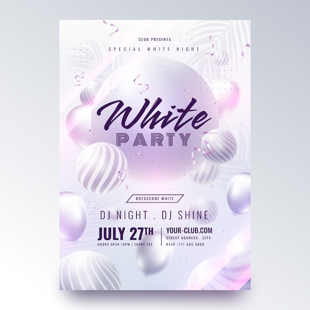 Gradient white party poster design