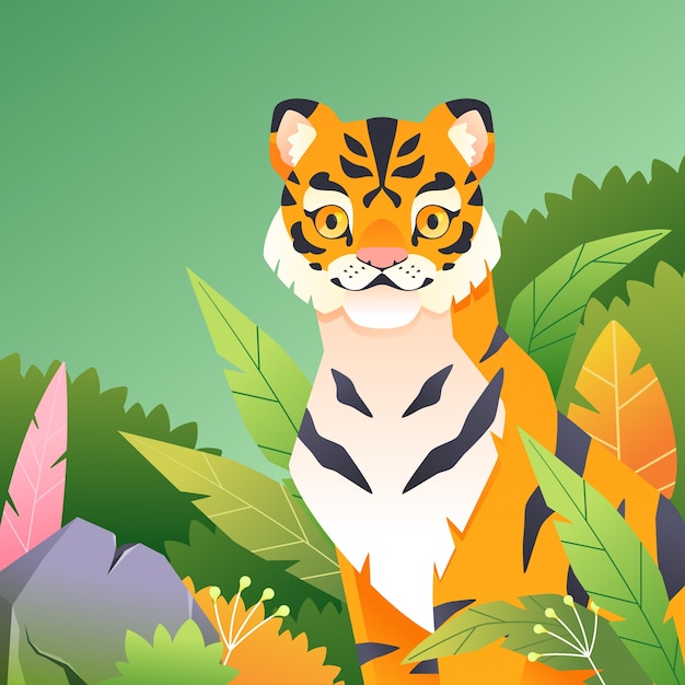 Gradient wild animals illustration