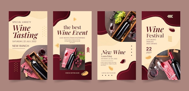 Gradient wine party instagram stories