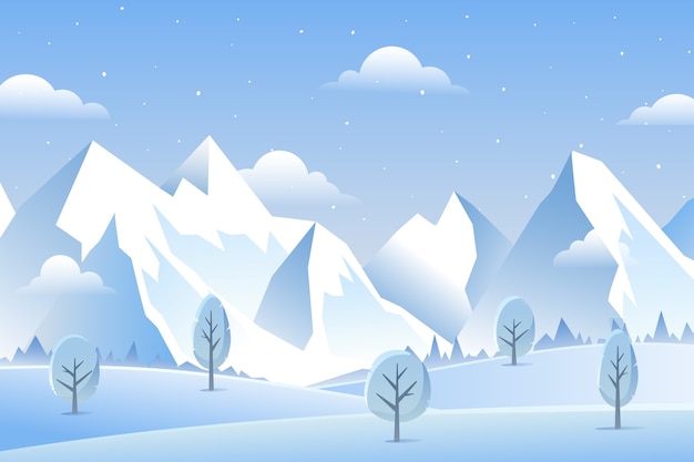 Vector gradient winter landscape