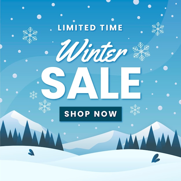 Gradient winter sale illustration