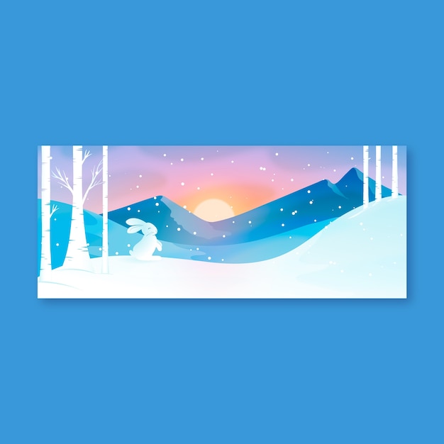 Gradient winter solstice horizontal banner