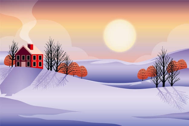 Vector gradient winter solstice illustration