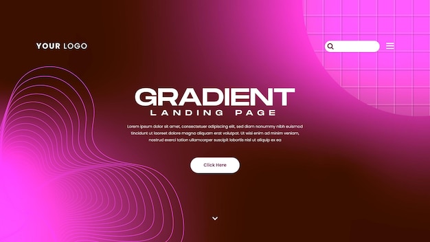 Vector gradient with contour landing page