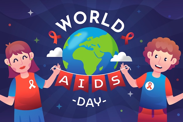 Vector gradient world aids day background