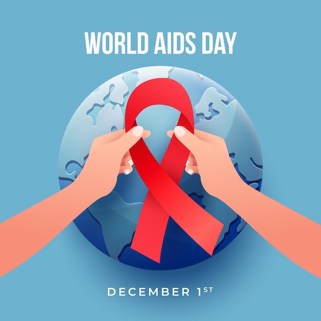 Vector gradient world aids day illustration