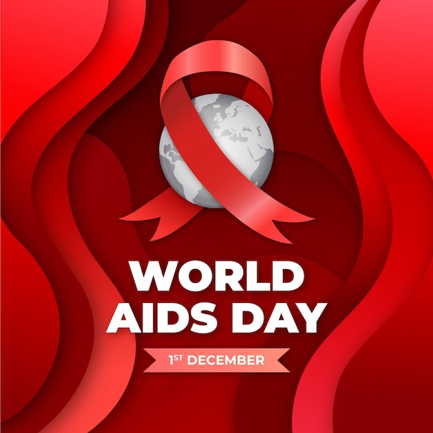 Vettore illustrazione della giornata mondiale dell'aids gradiente