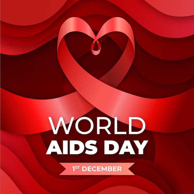 Vector gradient world aids day illustration