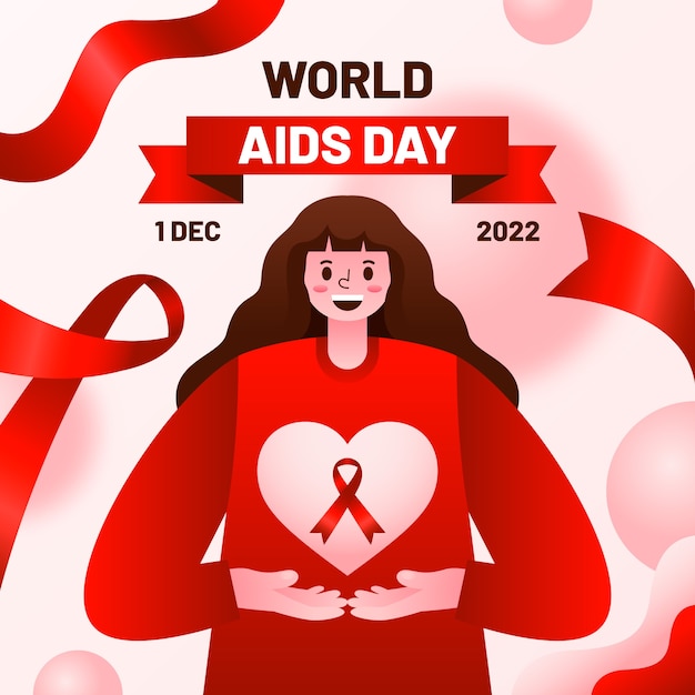 Gradient world aids day illustration