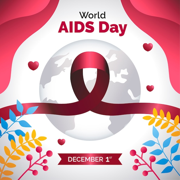 Illustrazione della giornata mondiale dell'AIDS gradiente