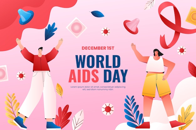 Gradient world aids day illustration