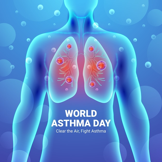 Vector gradient world asthma day illustration