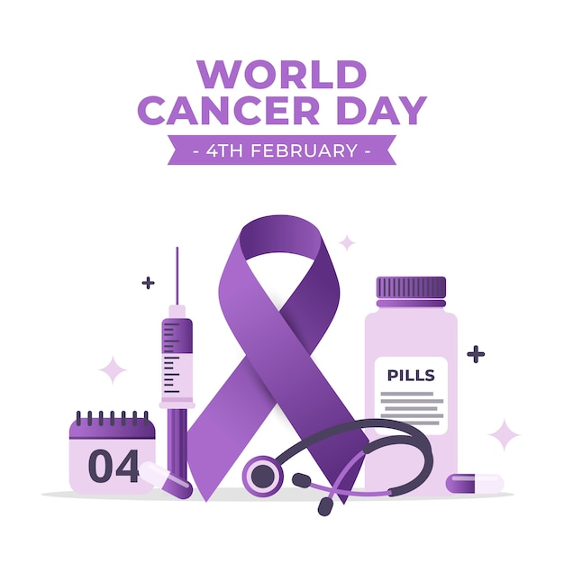 Vector gradient world cancer day background