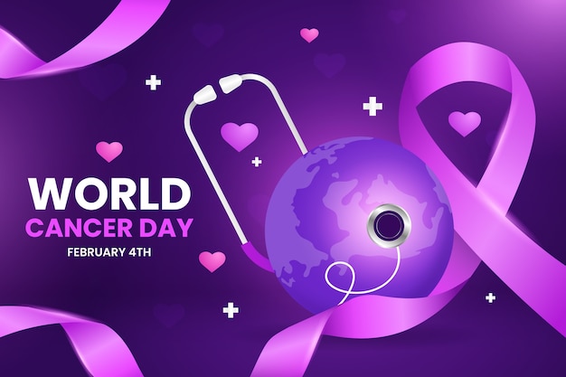 Vector gradient world cancer day background