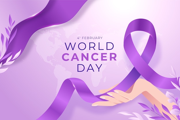 Vector gradient world cancer day background