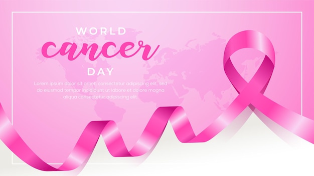 Disegno dell'illustrazione della giornata mondiale del cancro in gradiente
