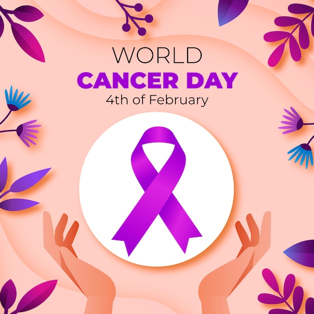 Gradient world cancer day illustration