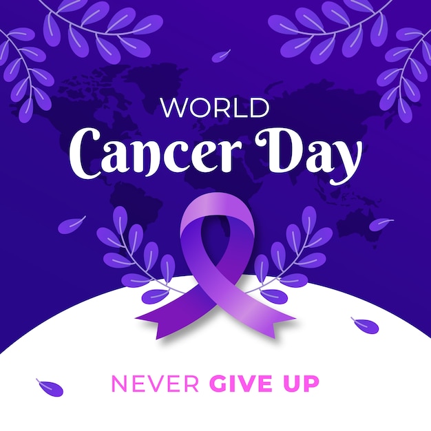 Gradient world cancer day illustration