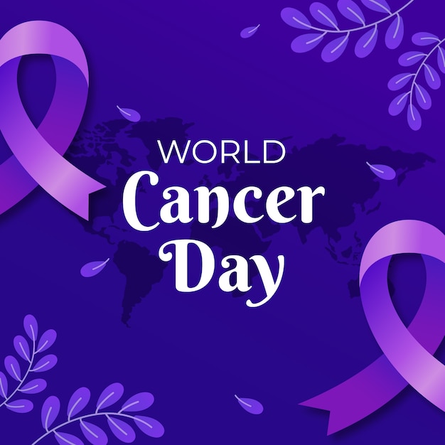 Gradient world cancer day illustration