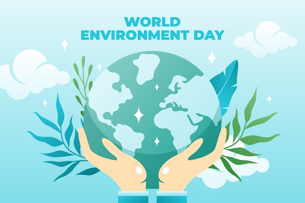 Vector gradient world environment day illustration