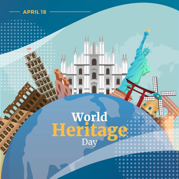 Vector gradient world heritage day background