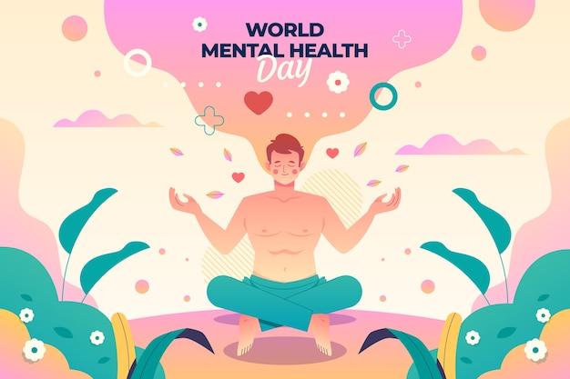 gradient world mental health day illustration