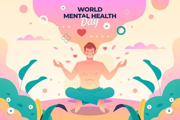 Gradient world mental health day illustration