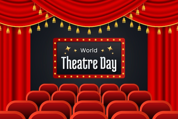 Gradient world theatre day background