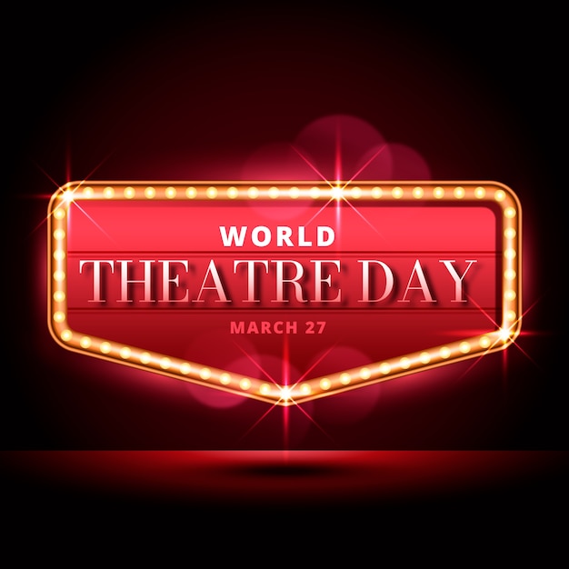 Illustrazione della giornata mondiale del teatro sfumata