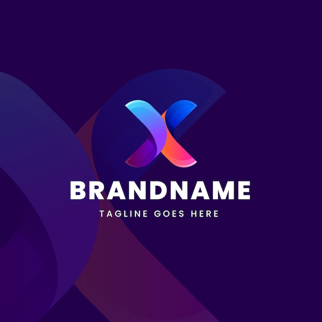 Vector gradient x letter logo template