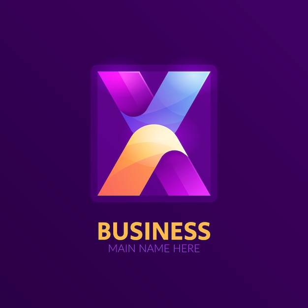 Vector gradient x letter logo