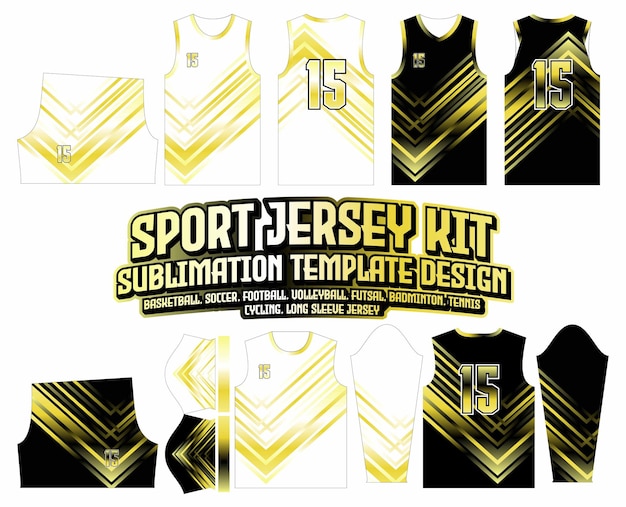 Градиентная желтая стрелка Джерси Дизайн спортивной одежды Фон