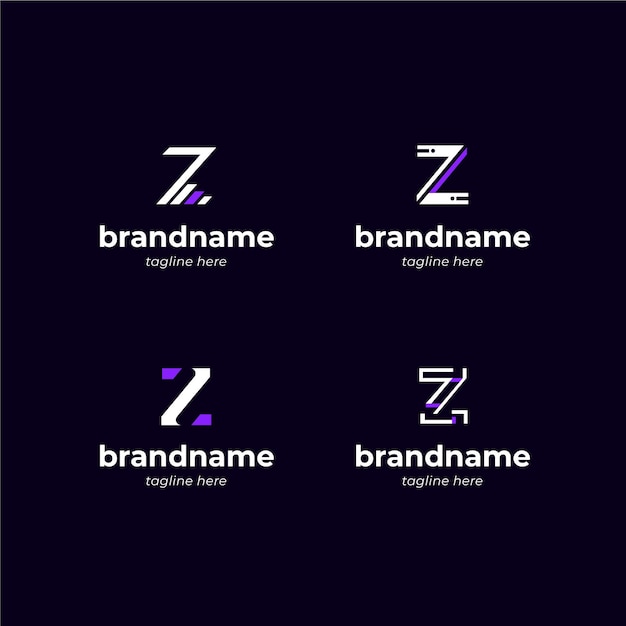 Gradient #z letter logo collection