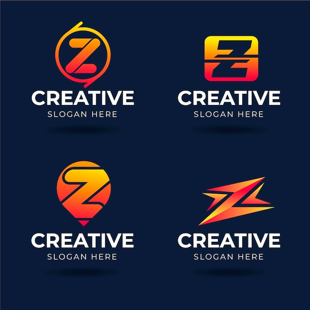 Gradient #z letter logo set