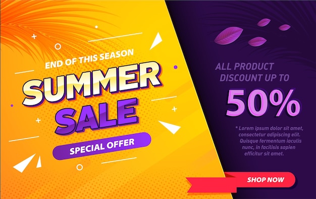 gradiënt zomer verkoop speciale aanbieding banner