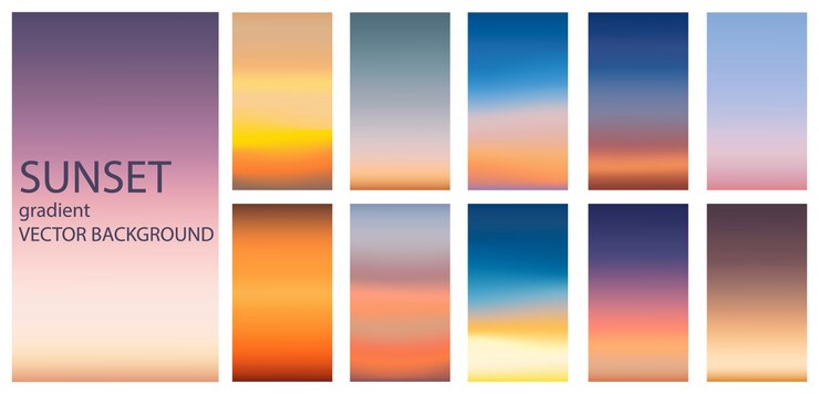 Gradient zonsondergang zonsopgang achtergrond instellen