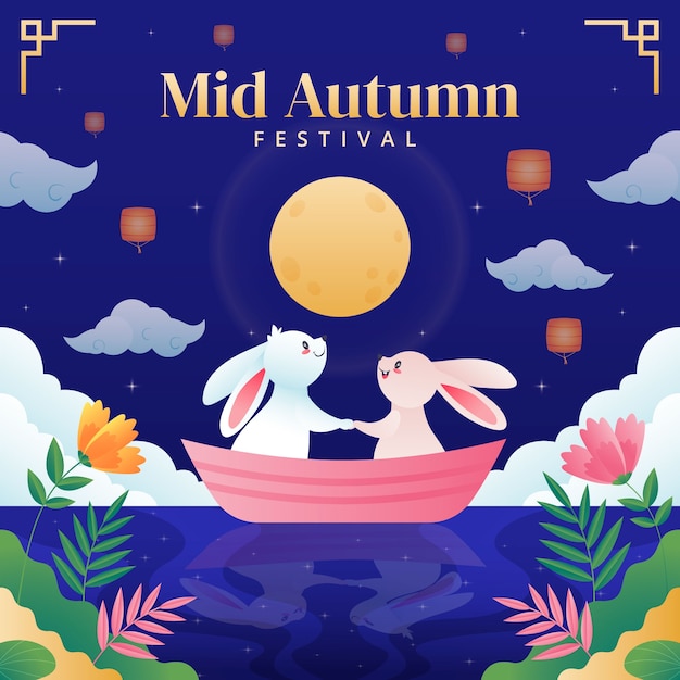 Gradiëntillustratie voor de viering van het Chinese middenherfstfestival