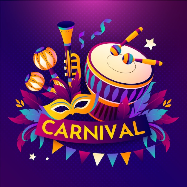 Vector gradiëntillustratie voor een carnavalsfeest