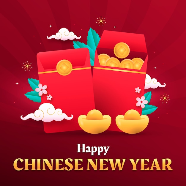 Gradiëntillustratie voor het Chinese nieuwjaarsfeest