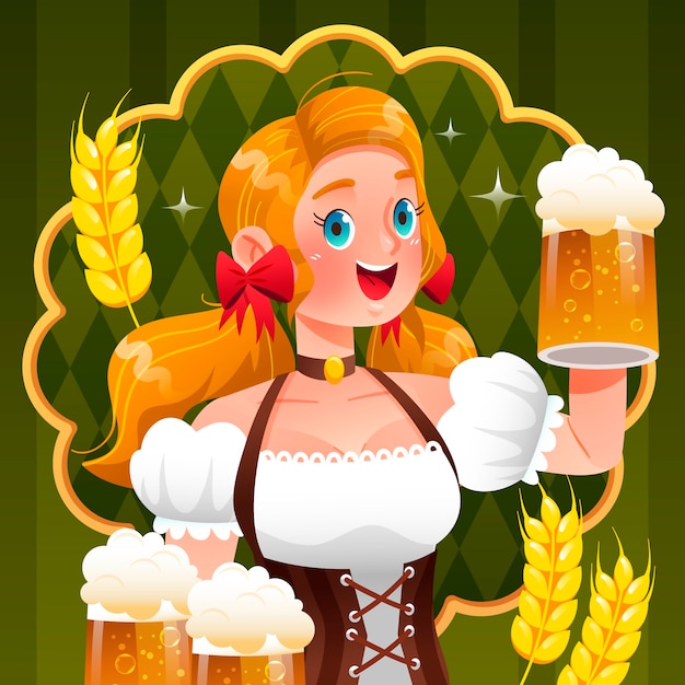 Vector gradiëntillustratie voor oktoberfest bierfestivalviering