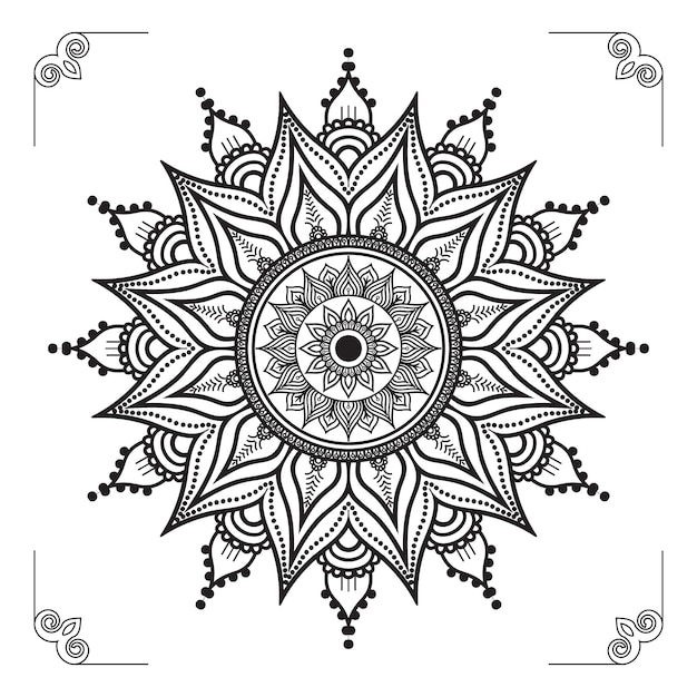 Gradiëntkleur Luxe Sier Mandala Achtergrondontwerp met creatieve presentatievector