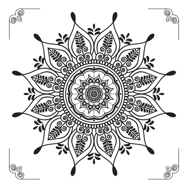 Gradiëntkleur Luxe Sier Mandala Achtergrondontwerp met creatieve presentatievector