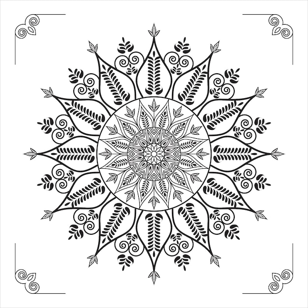 Gradiëntkleur Luxe Sier Mandala Achtergrondontwerp met creatieve presentatievector